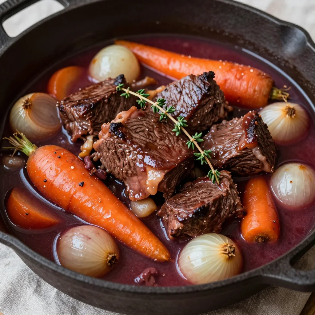 tender beef bourguignon with root vegetables for warm winter suppers