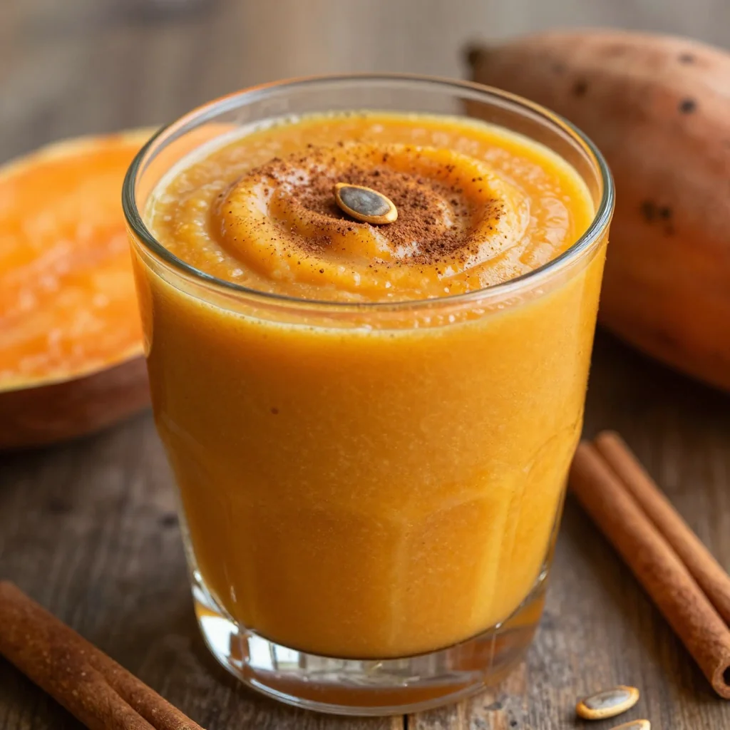 Vegan Creamy Sweet Potato Smoothie with Cinnamon