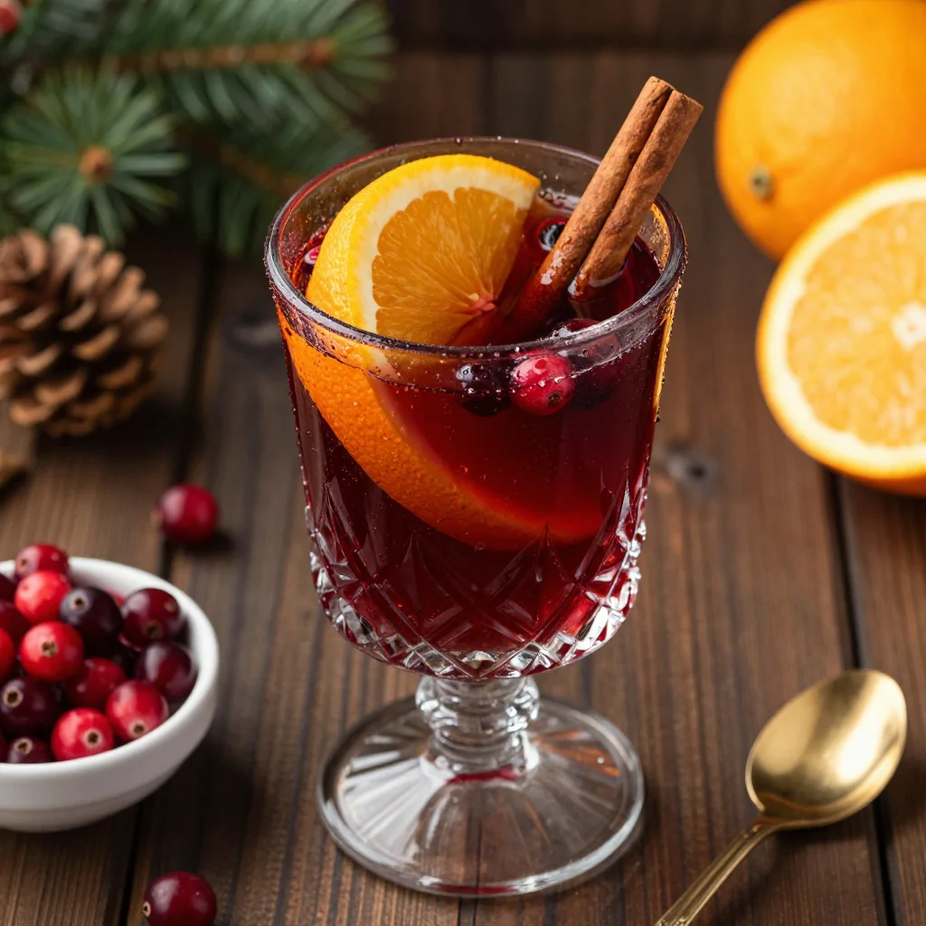 warm cranberry and orange mulled wine for festive holiday parties