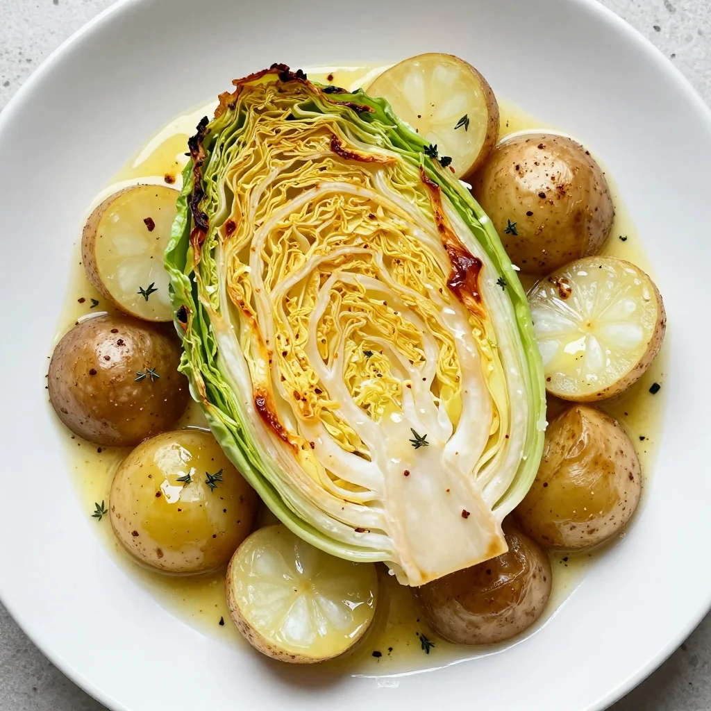 warm lemon roasted cabbage and potatoes for healthy family meals