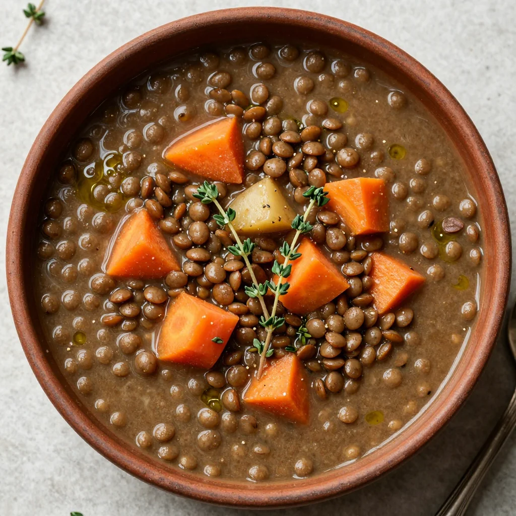 warm slow cooker lentil and root vegetable soup for family comfort