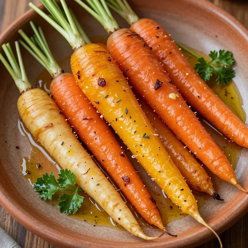warm spiced lemon garlic roasted carrots and parsnips for dinners