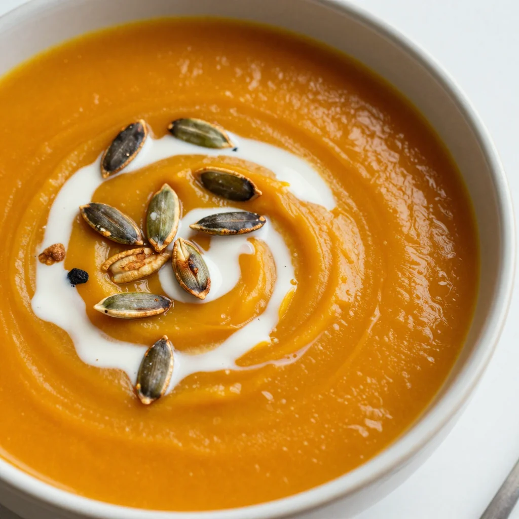 warm spiced pumpkin soup with toasted pepitas for cozy winter meals