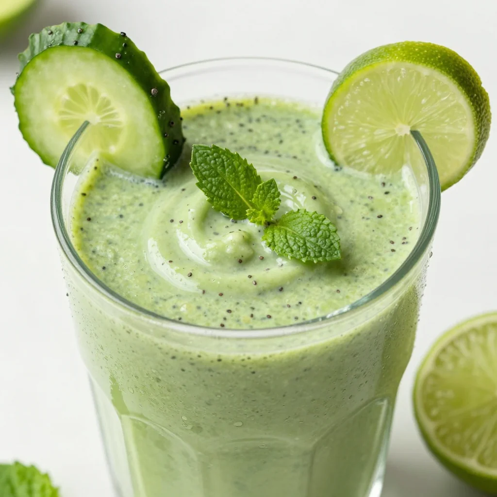 Winter Weight Loss Green Smoothie with Cucumber and Lime