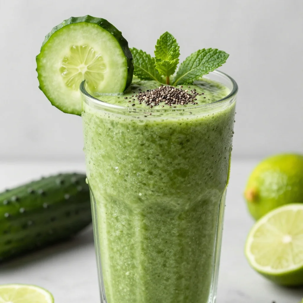 Winter Weight Loss Green Smoothie with Cucumber and Lime