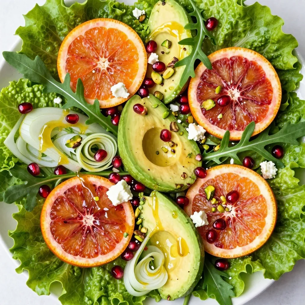 zesty citrus and pomegranate salad with honey lime dressing