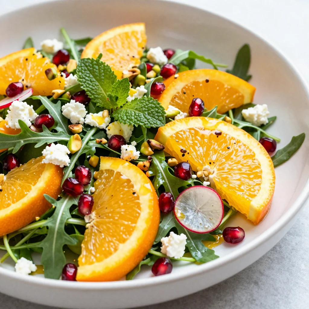 zesty citrus and pomegranate salad with honey lime dressing
