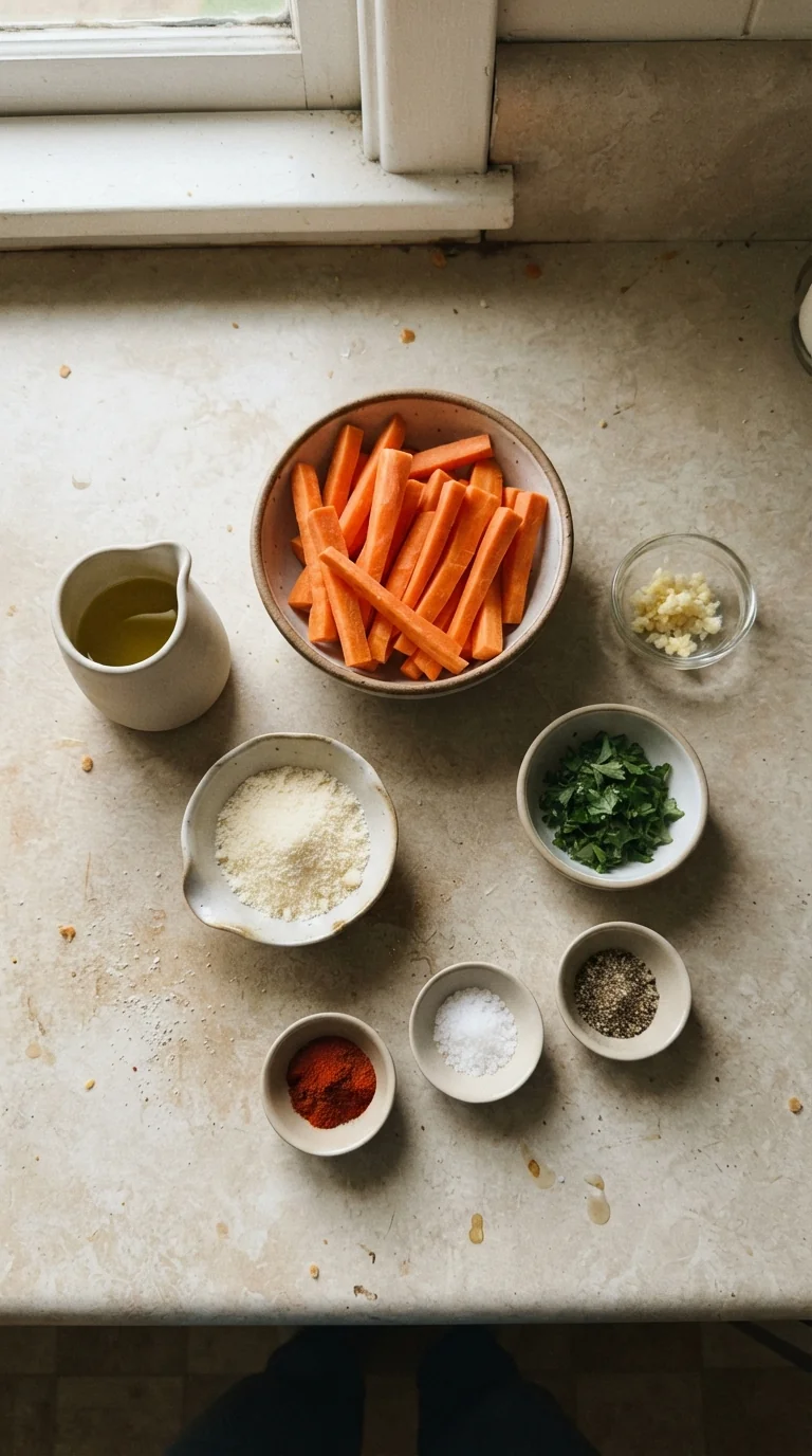 Ingredients for Crispy Air Fryer Carrot Fries