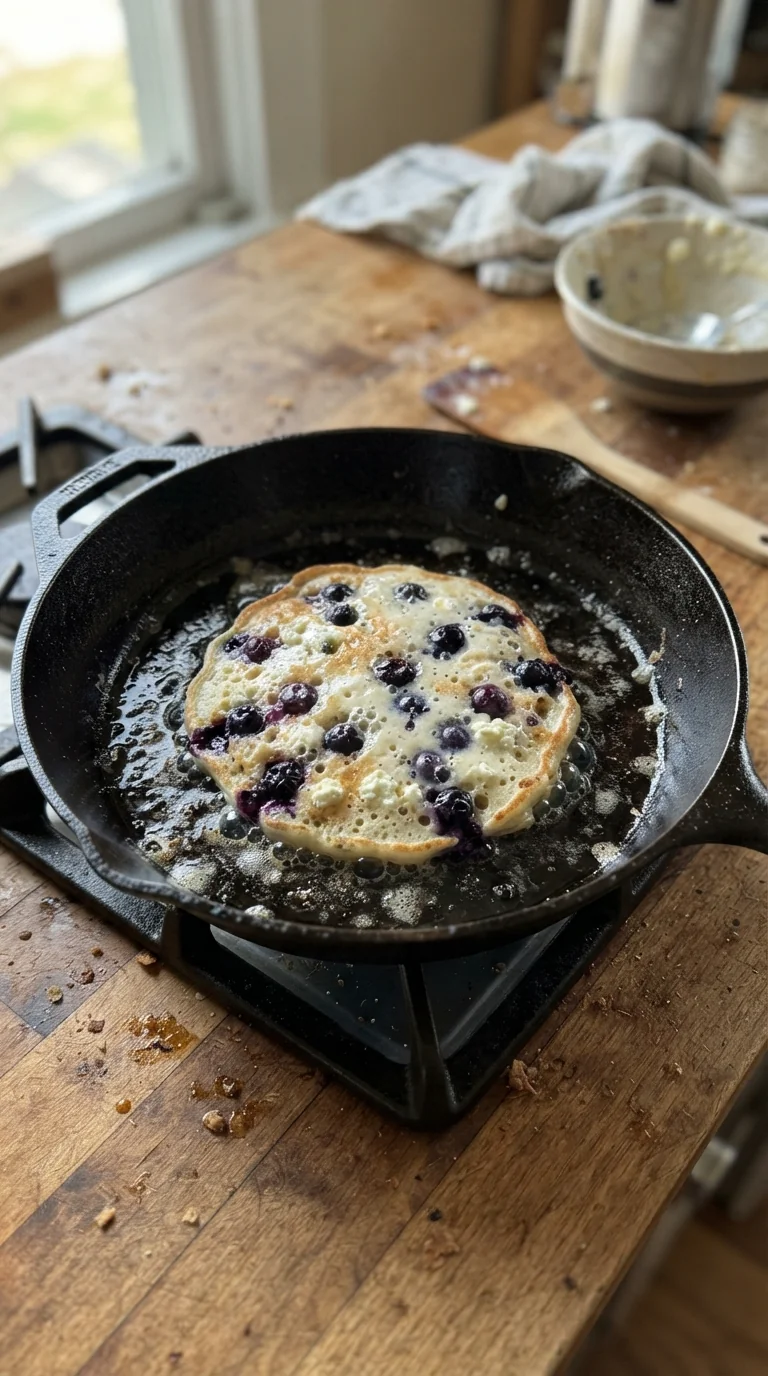 Step-by-step cooking of Fluffy Blueberry Lemon Ricotta Pancakes