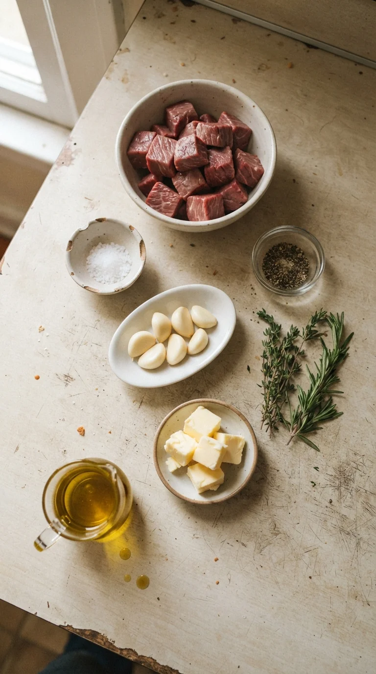 Ingredients for Cowboy Butter Steak Bites