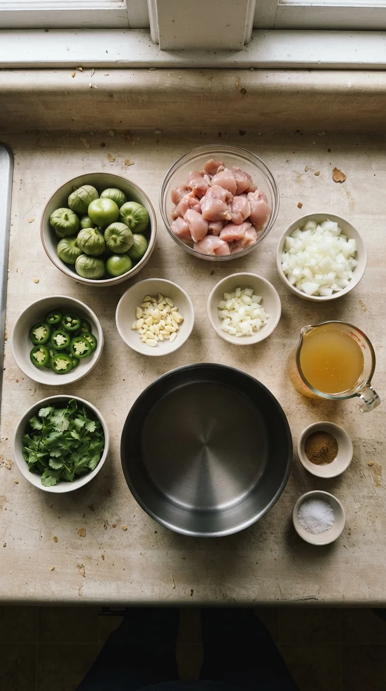Ingredients for Spicy Tomatillo Chicken Soup Recipe