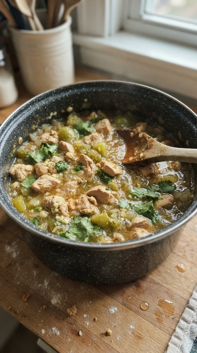 Step-by-step cooking of Spicy Tomatillo Chicken Soup Recipe