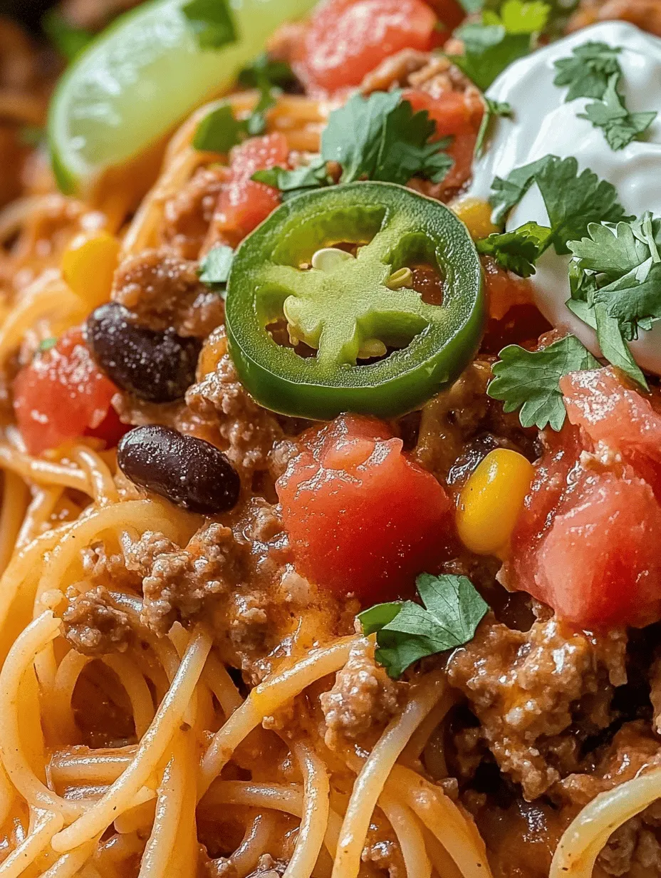 In the fast-paced world we live in, finding time to prepare a delicious and nutritious meal can often feel like a daunting task. Enter One-Pot Taco Spaghetti — a dish that marries the comforting essence of spaghetti with the zesty flavors of taco night. This recipe not only delights your taste buds but also simplifies your cooking experience, making it an ideal choice for busy families and individuals alike. With its savory combination of seasoned meat, vibrant vegetables, and gooey cheese, this dish promises to be a hit at the dinner table.