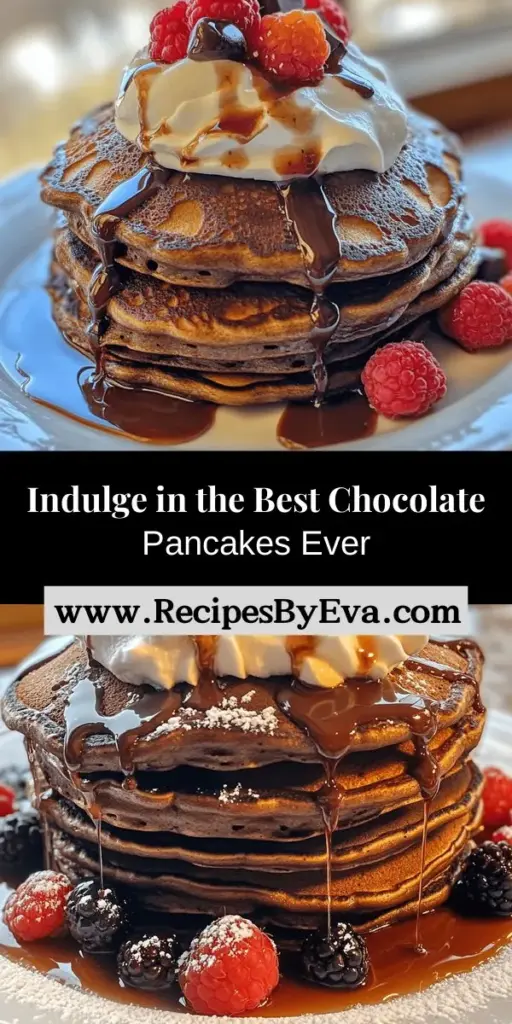 Start your morning right with the most amazing chocolate pancakes! These fluffy, decadent delights are perfect for breakfast or dessert, combining rich chocolate flavor with endless topping options like fresh berries, whipped cream, and drizzled syrup. Learn how to create these gourmet pancakes at home with easy-to-follow steps and explore tips for customizing your creation. Treat yourself to indulgence at any time of the day! #chocolatepancakes #breakfastideas #indulgentdesserts #pancakerecipes #brunchtime