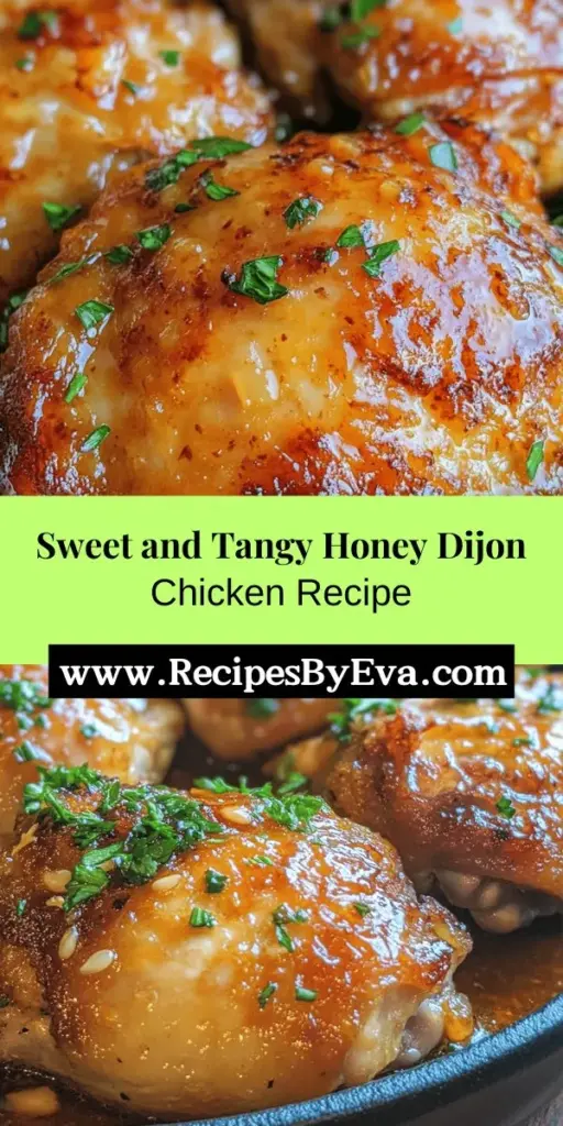 Discover the mouthwatering flavors of Honey Dijon Chicken, a perfect blend of sweet and tangy that transforms everyday ingredients into a culinary masterpiece. This easy recipe features marinated chicken thighs that are juicy and bursting with flavor. Whether it's for a weeknight dinner or a special gathering, this dish is sure to impress. Elevate your cooking experience today! #HoneyDijonChicken #Recipe #HealthyEating #HomeCooking #FoodLovers #DinnerIdeas #Yummy