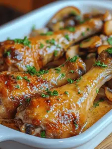 If you're on the hunt for a dish that combines comfort and flavor, look no further than Creamy Mushroom Leg Delight. This delightful recipe features tender chicken legs enveloped in a rich and creamy mushroom sauce, making it an ideal choice for family dinners, special occasions, or even cozy weeknight meals. The beauty of this dish lies not only in its mouthwatering taste but also in its simplicity and the satisfaction it brings to the table. Whether you're cooking for loved ones or treating yourself to a hearty meal, Creamy Mushroom Leg Delight is sure to impress.