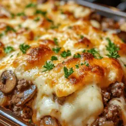 When comfort food calls, few dishes answer quite like the Savory Hamburger Mushroom Bake. This hearty casserole combines the rich, robust flavors of ground beef with the earthy notes of mushrooms and the gooey indulgence of melted cheese. Perfectly suited for busy weeknights or casual gatherings, this dish stands out for its simplicity and ease of preparation. With wholesome ingredients that nourish both body and soul, the Savory Hamburger Mushroom Bake promises a satisfying experience that will have everyone reaching for seconds.