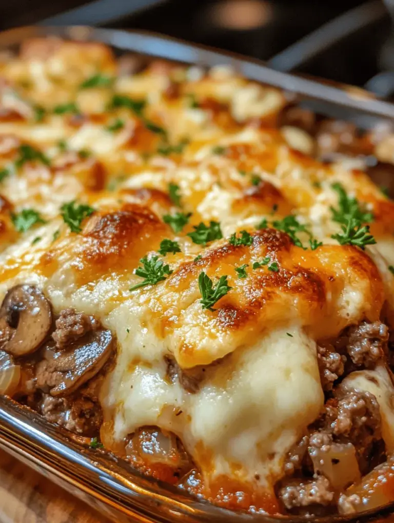 When comfort food calls, few dishes answer quite like the Savory Hamburger Mushroom Bake. This hearty casserole combines the rich, robust flavors of ground beef with the earthy notes of mushrooms and the gooey indulgence of melted cheese. Perfectly suited for busy weeknights or casual gatherings, this dish stands out for its simplicity and ease of preparation. With wholesome ingredients that nourish both body and soul, the Savory Hamburger Mushroom Bake promises a satisfying experience that will have everyone reaching for seconds.