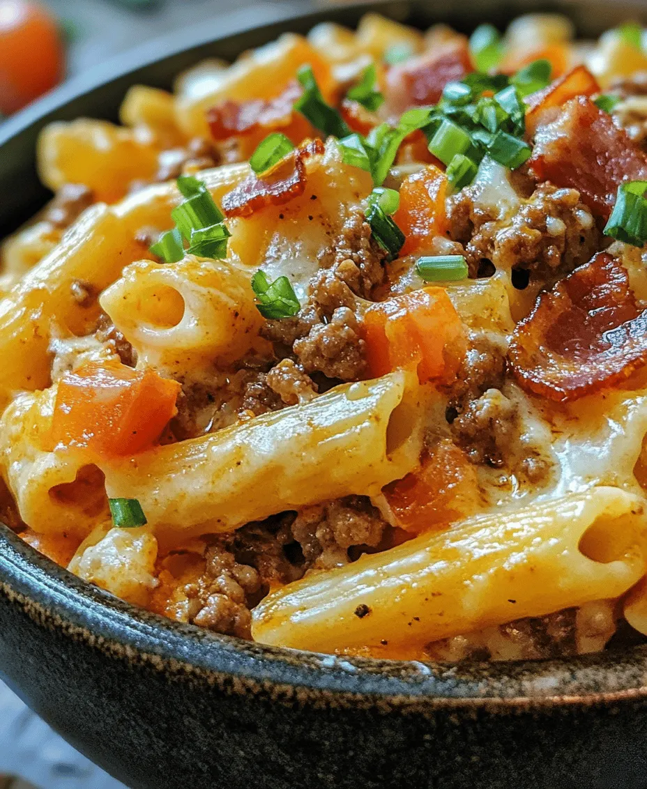 If you’re on the hunt for a dish that perfectly combines the mouthwatering flavors of a cheeseburger with the rich creaminess of Alfredo sauce, look no further than Loaded Bacon Cheeseburger Alfredo Pasta. This indulgent meal brings together the best elements of comfort food—creamy pasta, savory beef, and crispy bacon—creating a satisfying experience that is sure to please everyone at the table. Whether you're a busy parent looking for a quick weeknight dinner or hosting a gathering with friends, this recipe checks all the boxes: it’s hearty, delicious, and remarkably easy to prepare.