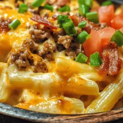 If you’re on the hunt for a dish that perfectly combines the mouthwatering flavors of a cheeseburger with the rich creaminess of Alfredo sauce, look no further than Loaded Bacon Cheeseburger Alfredo Pasta. This indulgent meal brings together the best elements of comfort food—creamy pasta, savory beef, and crispy bacon—creating a satisfying experience that is sure to please everyone at the table. Whether you're a busy parent looking for a quick weeknight dinner or hosting a gathering with friends, this recipe checks all the boxes: it’s hearty, delicious, and remarkably easy to prepare.