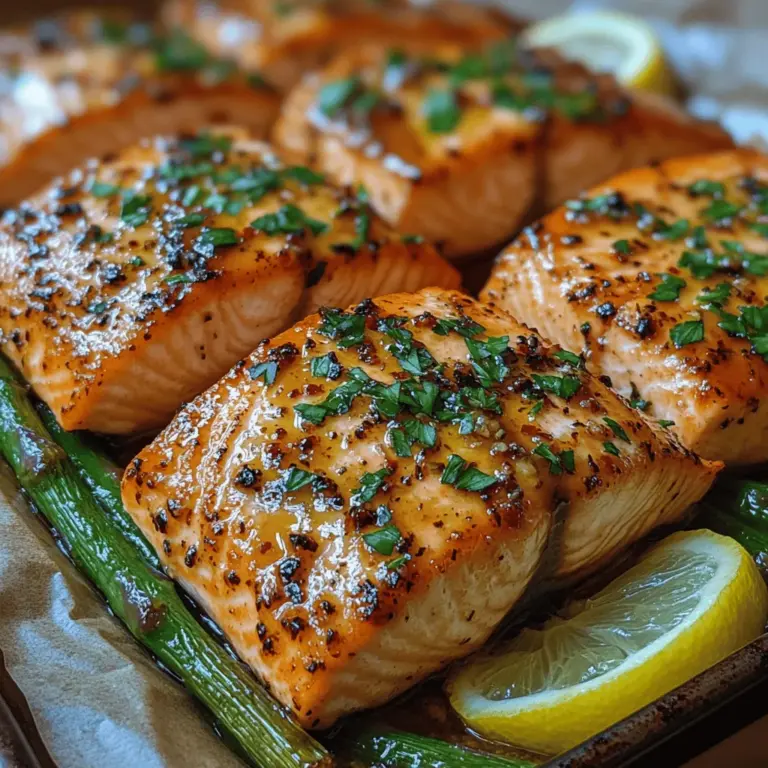 The key to the success of Sheet Pan Garlic Butter Salmon lies in its fresh and wholesome ingredients. Each component contributes to the overall flavor and nutritional profile of the dish, making it not just a meal, but a culinary experience. Let’s break down the essential ingredients you will need to prepare this delightful dish.