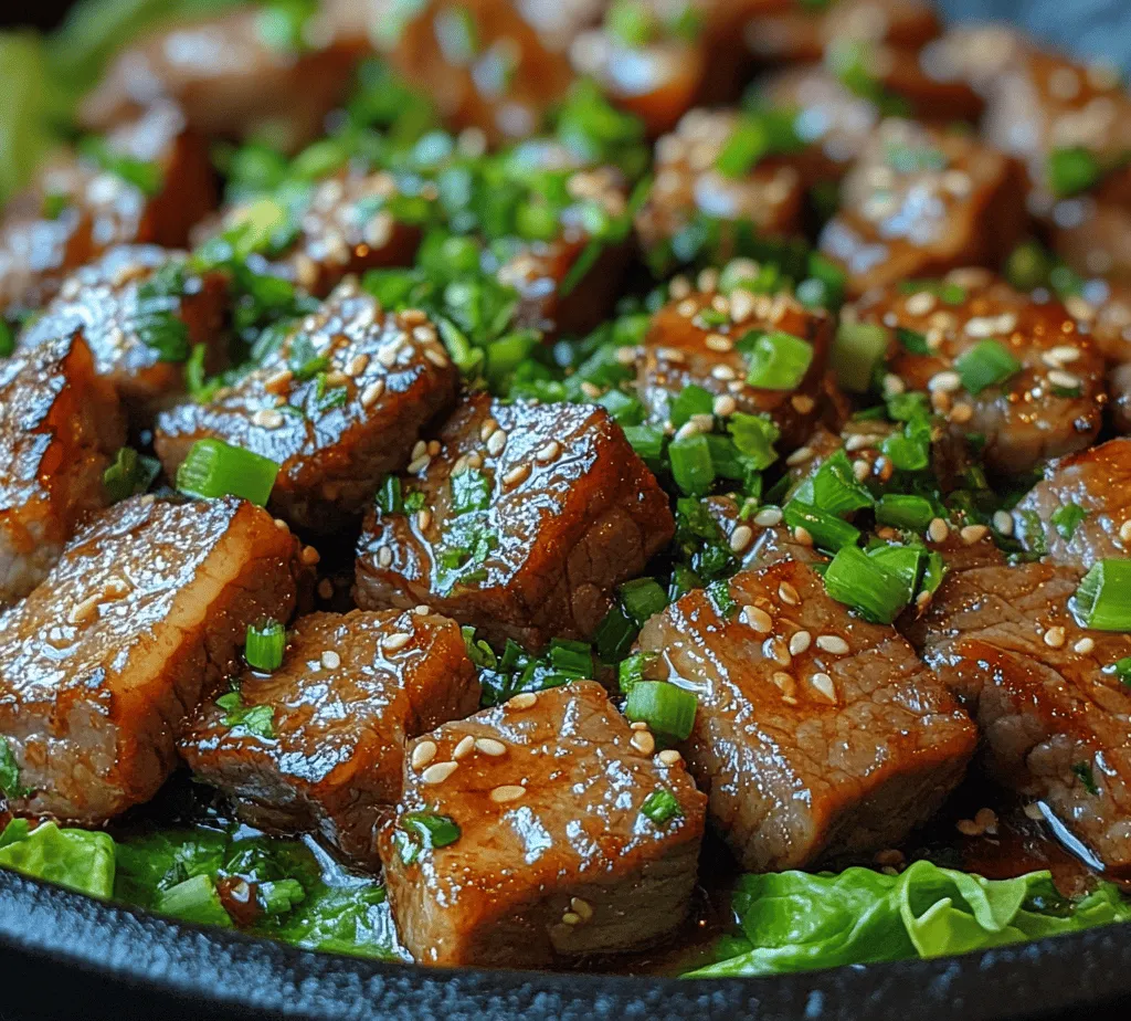 Korean cuisine has carved a distinctive niche on the global culinary stage, celebrated for its bold flavors, vibrant colors, and rich cultural history. From the iconic kimchi to sizzling barbecue dishes, Korean food captures the essence of communal dining and the joy of sharing. Among the myriad of dishes that represent this culinary heritage, <strong>Bulgogi</strong> stands out as a true favorite. This traditional dish, which translates to “fire meat,” encapsulates the heart and soul of Korean cooking, marrying savory, sweet, and spicy elements in a harmonious blend that excites the palate.” /></p>
</p>
<h3>Detailed Instructions on Marinating the Beef</h3>
</p>
<p>Marinating is a crucial step in preparing Spicy Korean Beef Bulgogi, as it allows the beef to absorb a medley of flavors that define this dish. The marinade typically consists of soy sauce, sugar, sesame oil, garlic, ginger, and a spicy element, usually gochugaru or gochujang.</p>
</p>
<h4>Importance of Marination for Flavor Absorption</h4>
</p>
<p>Marination enhances the taste profile of the beef by allowing the flavors to penetrate deeply into the meat. The enzymes in the marinade help to tenderize the beef, making it juicy and more palatable. Additionally, the sugars in the marinade caramelize during cooking, creating a beautifully browned exterior that adds depth to the dish.</p>
</p>
<h4>Recommended Marination Time for Optimal Taste</h4>
</p>
<p>For the best results, marinate the beef for at least 30 minutes, but ideally, aim for 2 to 4 hours. If you have the time, marinating overnight in the refrigerator will provide the richest flavor. Just remember to bring the beef to room temperature before cooking for even cooking and better texture.</p>
</p>
<h3>Cooking Methods</h3>
</p>
<p>Once marinated, you can choose your preferred cooking method to achieve a delightful Bulgogi experience.</p>
</p>
<h4>Using a Skillet or Grill Pan: Tips for Achieving the Perfect Sear</h4>
</p>
<p>A skillet or grill pan is ideal for cooking Bulgogi, especially if you don’t have access to an outdoor grill. Preheat your skillet or grill pan over medium-high heat. It’s important to use a non-stick pan or one that has been well-seasoned to prevent the beef from sticking.</p>
</p>
<p>When ready to cook, add a small amount of oil to the pan. Once the oil shimmers, carefully place the marinated beef in a single layer, ensuring not to overcrowd the pan, as this will lower the temperature and result in steaming instead of searing.</p>
</p>
<h4>Cooking Times and Signs of Doneness for Beef</h4>
</p>
<p>Cook the beef for about 2-3 minutes per side, depending on the thickness of the slices. The key to perfect Bulgogi is to get a good sear without overcooking. Look for a nice brown color on the outside and a tender texture. For proper doneness, the internal temperature should reach at least 145°F (63°C) for medium-rare.</p>
</p>
<h4>Incorporating Onions for Added Flavor During Cooking</h4>
</p>
<p>Onions play a vital role in enhancing the overall flavor of Bulgogi. You can either marinate sliced onions with the beef or add them directly to the skillet during the last minute of cooking. The sweetness of the onions complements the savory flavors of the beef and adds a delightful texture to the dish.</p>
</p>
<h3>Presentation Suggestions</h3>
</p>
<p>Presentation is key in Korean cuisine, and Spicy Korean Beef Bulgogi is no exception. To serve, transfer the cooked beef and onions to a large serving platter.</p>
</p>
<h4>Garnishing with Green Onions and Sesame Seeds</h4>
</p>
<p>To elevate your dish, garnish it with freshly chopped green onions and a sprinkle of sesame seeds. This not only adds a pop of color but also enhances the dish’s aromatic profile.</p>
</p>
<h3>Serving Suggestions</h3>
</p>
<h4>Traditional Ways to Serve Spicy Korean Beef Bulgogi</h4>
</p>
<p>Traditionally, Bulgogi is served with a variety of accompaniments, making it a versatile dish. It is common to serve it with a side of steamed rice, which balances the spiciness and richness of the beef.</p>
</p>
<h4>Pairing with Steamed Rice: Enhancing the Meal Experience</h4>
</p>
<p>Serving Bulgogi over a bed of fluffy steamed rice allows the juices from the beef to meld with the rice, creating a harmonious bite. The starchiness of the rice acts as a neutral base that absorbs the flavors, making every mouthful delightful.</p>
</p>
<h4>Optional Sides to Complement the Dish</h4>
</p>
<p>To complete your meal, consider serving Bulgogi with traditional Korean sides such as kimchi, pickled vegetables, or a refreshing salad. Kimchi, with its fermented zest, provides a perfect counterpoint to the richness of the beef, while pickled vegetables add a crisp, tangy note that brightens the overall meal.</p>
</p>
<h4>The Cultural Tradition of Wrapping Bulgogi in Lettuce Leaves and Its Significance</h4>
</p>
<p>One of the most loved ways to enjoy Bulgogi is by wrapping the beef in fresh lettuce leaves, known as ssam. Place a spoonful of Bulgogi in a leaf, add a slice of garlic or a dollop of ssamjang (a thick, spicy paste), and enjoy. This method not only enhances the flavors but also adds a textural contrast. The act of wrapping and sharing Bulgogi in this manner signifies community and togetherness within Korean culture.</p>
</p>
<h3>Nutritional Information</h3>
</p>
<p>Understanding the nutritional profile of Spicy Korean Beef Bulgogi enhances your appreciation of the dish.</p>
</p>
<h4>Overview of the Nutritional Benefits of the Main Ingredients</h4>
</p>
<p>Beef is a great source of high-quality protein, providing essential amino acids necessary for muscle growth and repair. The marinade ingredients, such as garlic, ginger, and sesame oil, offer not only flavor but also health benefits, including anti-inflammatory properties and antioxidants.</p>
</p>
<h4>Discussion on the Balance of Protein, Carbohydrates, and Fats in the Dish</h4>
</p>
<p>When served with rice, Bulgogi offers a balanced meal with protein from the beef, carbohydrates from the rice, and healthy fats from the sesame oil. This balance makes it a wholesome option for those looking for a satisfying yet nutritious meal.</p>
</p>
<h4>Addressing Dietary Considerations</h4>
</p>
<p>For those who are gluten-sensitive, there are gluten-free soy sauces available that can be substituted in the marinade. Additionally, for a vegetarian alternative, you can use tofu or mushrooms as a substitute for beef, allowing for similar flavor profiles while catering to different dietary needs.</p>
</p>
<h3>Cultural Context and Popularity</h3>
</p>
<p>Bulgogi is not just a dish; it’s a symbol of Korean culinary culture and tradition.</p>
</p>
<h4>Exploration of Bulgogi’s Place in Modern Korean Cuisine</h4>
</p>
<p>Historically, Bulgogi has roots that date back to the Goguryeo era (37 BC – 668 AD). Today, it remains a staple in both Korean households and restaurants, showcasing its adaptability and enduring popularity. As Korean cuisine continues to gain global recognition, Bulgogi stands out as a beloved dish enjoyed by many.</p>
</p>
<h4>How Spicy Korean Beef Bulgogi Has Influenced International Food Trends</h4>
</p>
<p>In recent years, Spicy Korean Beef Bulgogi has transcended cultural boundaries, influencing international food trends. Its bold flavors and approachable cooking method have made it a favorite in fusion cuisine, appearing in tacos, sandwiches, and even sushi rolls, further popularizing Korean flavors worldwide.</p>
</p>
<h4>Personal Anecdotes or Quotes from Chefs About the Dish’s Significance</h4>
</p>
<p>Many chefs appreciate Bulgogi for its versatility and the storytelling it embodies. Renowned chef Edward Lee once said, “Bulgogi is the essence of Korean dining; it is about sharing and enjoying food together.” This highlights the communal aspect of the dish, which resonates deeply with both cultural heritage and modern dining experiences.</p>
</p>
<h3>Conclusion</h3>
</p>
<p>Spicy Korean Beef Bulgogi is a delightful dish that encapsulates the rich flavors and vibrant culture of Korea. From the careful marination of the beef to the communal experience of sharing it wrapped in lettuce, this dish is more than just a meal—it’s a celebration of tradition and togetherness.</p>
</p>
<p>We encourage you to explore the world of Korean cooking at home, embracing the flavors and techniques that make this cuisine so unique. Whether you’re a seasoned cook or a beginner, preparing Bulgogi is an excellent way to connect with the cultural heritage of Korea while enjoying a delicious meal with friends and family. Food, after all, is a universal language that brings people together, and Spicy Korean Beef Bulgogi is a perfect embodiment of that sentiment.</p>
</div>
