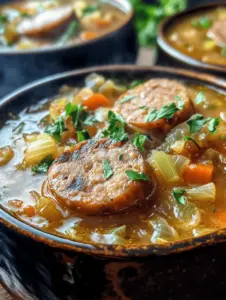 As the days grow shorter and the temperatures drop, there's nothing quite like a warm bowl of soup to chase away the chill and provide comfort. Cabbage Sausage Soup Delight is the perfect dish for those chilly evenings or when you simply crave a nourishing meal that fills both the stomach and the soul. This delightful soup melds together the smoky richness of sausage with the tender crispness of fresh vegetables, resulting in a robust flavor profile that is sure to please your palate.