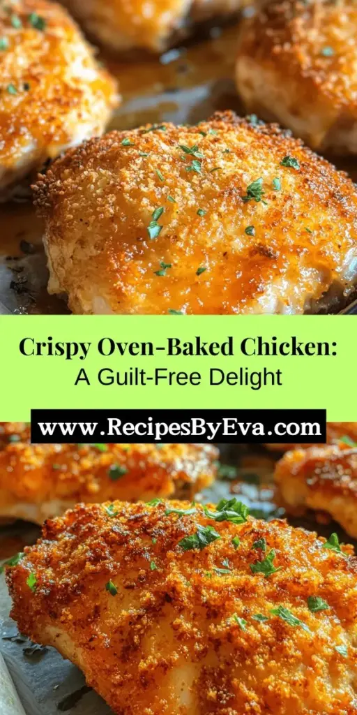 Discover the joy of a healthier, crispy chicken alternative with this Crispy Oven-Baked Chicken Delight recipe! Using buttermilk for marination and panko breadcrumbs for that satisfying crunch, this dish ensures juicy, flavorful chicken without the guilt of frying. Perfect for family dinners or gatherings, this recipe is sure to impress. Try this delicious meal today! #CrispyChicken #HealthyRecipes #OvenBaked #ChickenDelight #Cooking #Foodie #RecipeInspiration #Yummy