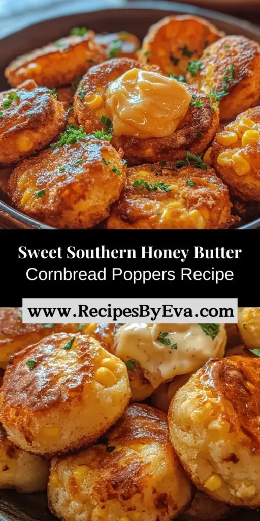 Experience a unique twist on a Southern classic with Honey Butter Cornbread Poppers! This delightful recipe takes traditional cornbread and transforms it into finger-friendly bites infused with the sweetness of honey and richness of butter. Perfect for gatherings, these poppers are easy to make and bursting with flavor. Serve them warm with honey butter for an unforgettable appetizer or side dish that will impress your friends and family. Enjoy a taste of Southern hospitality at your next meal!