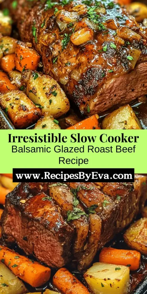 Discover the heartwarming delight of Savory Slow Cooker Balsamic Glazed Roast Beef, the perfect comfort food for family dinners or special occasions. This easy-to-follow recipe transforms a tender chuck roast with a rich balsamic glaze, infusing each bite with irresistible flavor. With minimal effort, your slow cooker will fill your home with mouthwatering aromas. Pair it with veggies for a complete meal that brings loved ones together and creates lasting memories.