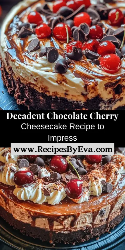 Discover the blissful combination of chocolate and cherries with this decadent chocolate cherry cheesecake recipe. Perfect for any celebration or a special treat, this dessert features a rich, creamy filling layered atop a crunchy chocolate cookie crust and topped with fresh cherries. The recipe includes essential ingredients and step-by-step instructions to guide you in creating this indulgent dessert that will impress family and friends. Elevate your baking with this showstopper and enjoy the delight it brings to the table.