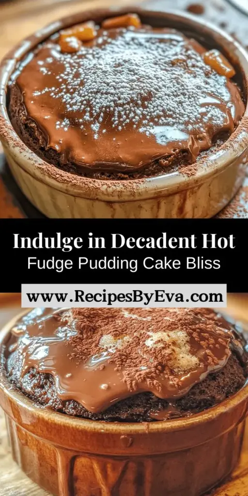 Indulge in the heavenly taste of a Decadent Hot Fudge Pudding Cake that combines the best of rich chocolate cake and gooey fudge. This self-saucing dessert is a comforting treat that transforms during baking, creating a moist cake layer atop a luscious fudge sauce. Perfect for any occasion, serve it warm with a scoop of vanilla ice cream for a delightful contrast. Experience the joy of baking this chocolate lover's dream and savor every bite.