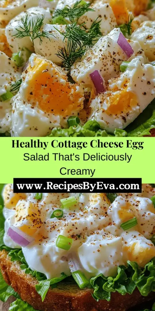 Discover the Creamy Delight Cottage Cheese Egg Salad, a deliciously nutritious dish perfect for health-conscious eaters. Combining creamy cottage cheese with protein-packed boiled eggs, this salad is a flavorful twist on traditional recipes. It's quick to prepare and versatile enough to enjoy as a light lunch, hearty sandwich, or appetizing snack. With added crunch from celery and red onion, each bite is a delightful experience. Upgrade your meal choices with this tasty and satisfying salad!