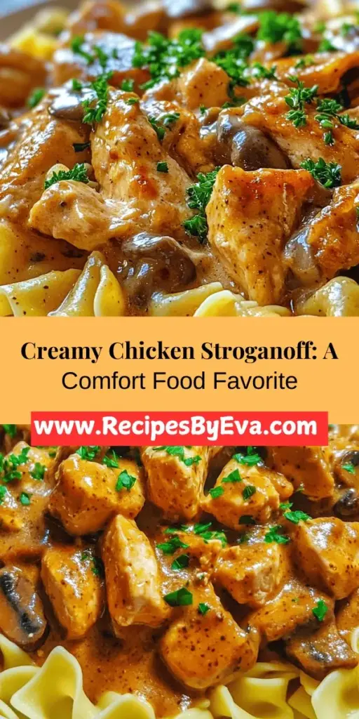 Discover the warmth of Creamy Chicken Stroganoff Delight, the ultimate comfort food! This rich and savory dish features tender chicken in a velvety, creamy sauce, served over noodles or rice for a satisfying meal. With its roots in 19th-century Russia, this modern twist on a classic can easily adapt to suit various tastes and dietary needs. Perfect for family gatherings, it’s a dish that brings everyone together around the table. Try it out for a culinary experience that will leave you craving more!