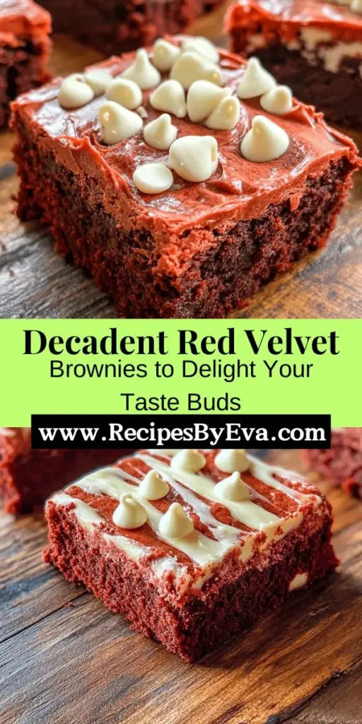 Indulge in the rich flavors of decadent red velvet brownies, perfect for any occasion! These fudgy treats combine a cocoa base with a tangy cream cheese frosting, creating a mouthwatering dessert that stands out at gatherings. With a vibrant red hue and a luxurious texture, they’re a twist on classic red velvet cake. Easy to make and deliciously satisfying, these brownies are a delightful way to impress your friends and family while enjoying some sweet moments together.