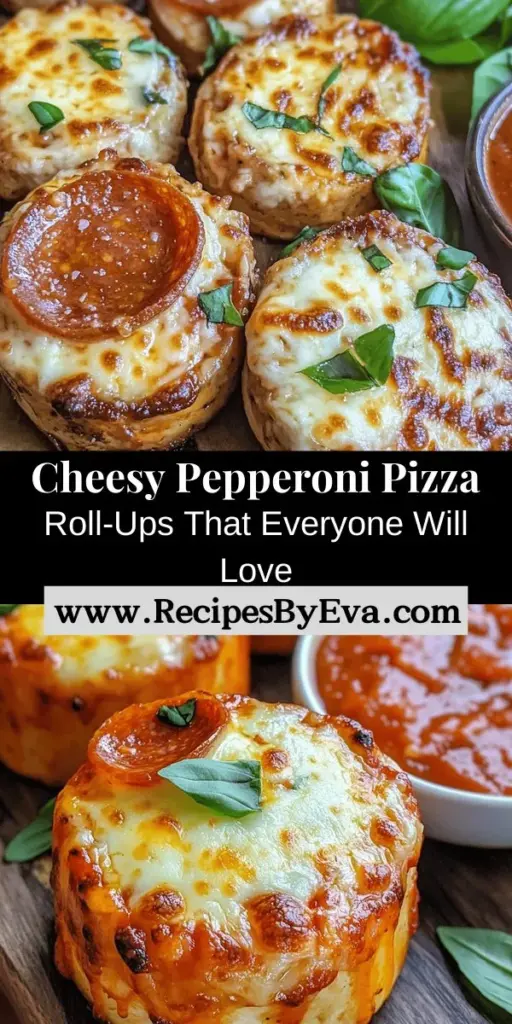 Discover a fun and delicious twist on pizza with Cheesy Pepperoni Pizza Roll-Ups! These low-carb snacks are perfect for any occasion, offering a satisfying blend of gooey mozzarella, savory pepperoni, and flavorful seasonings all wrapped up in a tortilla. Easy to make and customizable for various dietary needs, these roll-ups are a crowd-pleaser. Serve them with marinara sauce or ranch for dipping, and enjoy the perfect bite-sized treat!