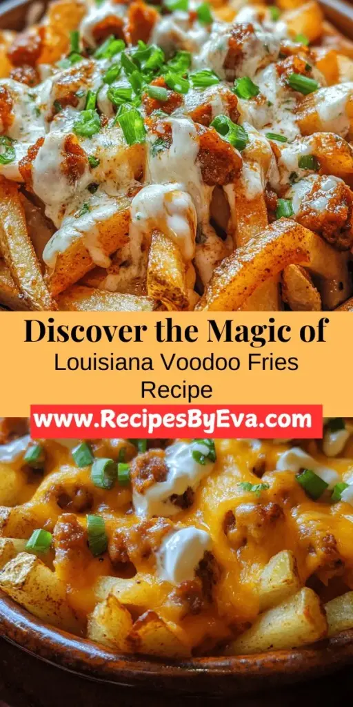 Explore the irresistible flavors of Louisiana Voodoo Fries, a dish that celebrates Cajun culture with every bite. These crispy fries are topped with a delicious blend of Cajun-style cheese, savory andouille sausage, and fresh garnishes, making them perfect for parties or casual get-togethers. Whether you're a spice lover or just in for a delightful snack, this recipe promises an unforgettable dining experience straight from the bayou to your table. Dive in and enjoy the fusion of flavors that define this scrumptious treat!