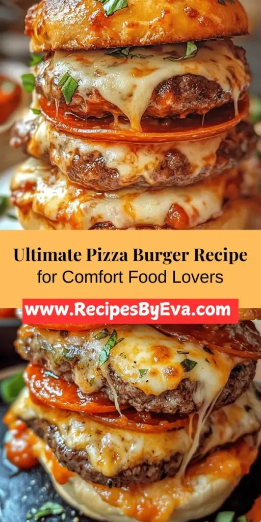 Discover the delicious fusion of pizza and burgers with pizza burgers, the ultimate comfort food mashup! This inventive dish combines juicy beef patties with your favorite pizza flavors, featuring savory seasonings, melted mozzarella, and a variety of toppings. Perfect for family gatherings or casual dinners, pizza burgers are easy to customize to suit any taste. Dive into this satisfying culinary experience and impress your loved ones with this unique twist on two classic favorites!