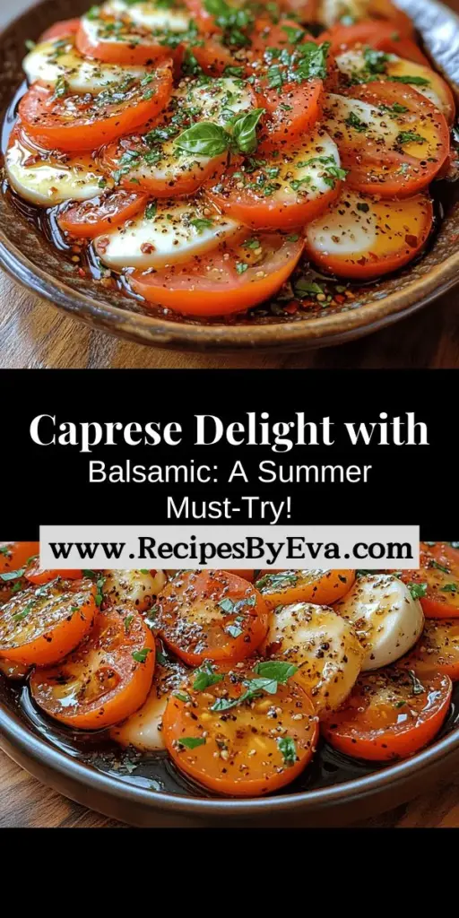 Discover the vibrant flavors of summer with this Caprese Delight featuring a rich balsamic drizzle. This Italian-inspired salad combines ripe heirloom tomatoes, creamy fresh mozzarella, and aromatic basil, creating a dish that dazzles both the eyes and the taste buds. Perfect for any occasion, this recipe highlights the importance of fresh, high-quality ingredients and offers tips on selecting the best produce. Elevate your dining experience and enjoy a taste of the Mediterranean right at home!