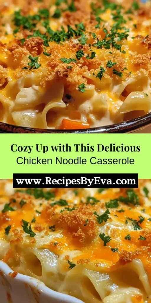 Discover the ultimate comfort food with this easy Baked Chicken Noodle Casserole recipe that's sure to become a family favorite. Combining tender chicken, creamy sauce, and delicious egg noodles, this dish is packed with flavor and warmth. Ideal for busy weeknights or cozy gatherings, it's versatile enough to customize with your favorite ingredients. Follow our simple step-by-step instructions for a comforting meal that everyone will love!