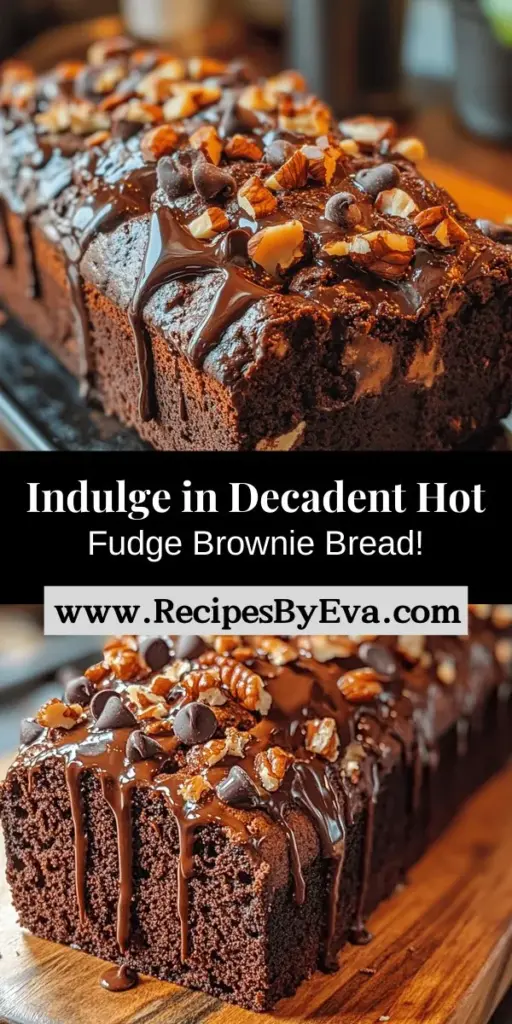 Indulge in the ultimate dessert experience with Decadent Hot Fudge Brownie Bread, a heavenly blend of rich brownie flavors and comforting bread texture. Perfect for any occasion, this chocolate lover's dream features a gooey hot fudge center that melts in your mouth. Whether you're sharing with friends or savoring a cozy night in, this recipe is sure to impress. Elevate your baking game with this delightful treat! #BrownieBread #ChocolateLovers #BakingJoy #DessertLovers #TreatYourself