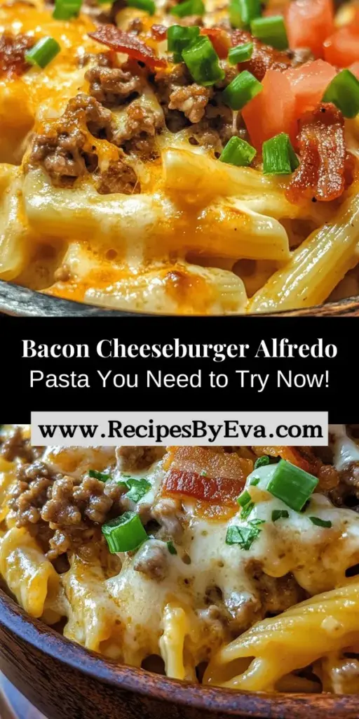 Indulge in the ultimate comfort food with Loaded Bacon Cheeseburger Alfredo Pasta, a delicious fusion of creamy Alfredo sauce, savory ground beef, and crispy bacon. This easy-to-make dish comes together in just 30 minutes, making it perfect for busy weeknights or gatherings with friends. With its rich flavors and satisfying texture, this pasta is sure to impress and keep everyone coming back for more. Enjoy a hearty meal that's both creamy and flavorful, ideal for any occasion!