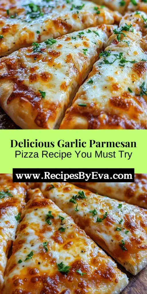 Discover the joy of homemade Garlic Parmesan Pizza with this easy and delicious recipe! Combining the rich flavors of savory garlic and creamy Parmesan cheese, this pizza is perfect for busy weeknights or casual gatherings. With simple ingredients and quick preparation, you'll have a mouthwatering meal ready to impress your family and friends. Enjoy a culinary adventure that celebrates Italian flavors while creating lasting memories around the table.