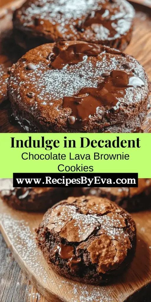 Treat yourself to a bit of chocolate heaven with these Decadent Chocolate Lava Brownie Cookies. Combining the rich, fudgy goodness of brownies with a chewy cookie exterior, these irresistible treats feature a molten chocolate center that oozes with each bite. Perfect for chocolate lovers and easy to make, they add a delightful twist to your dessert repertoire. Follow our simple step-by-step guide for baking these delightful cookies that are sure to impress at any gathering.