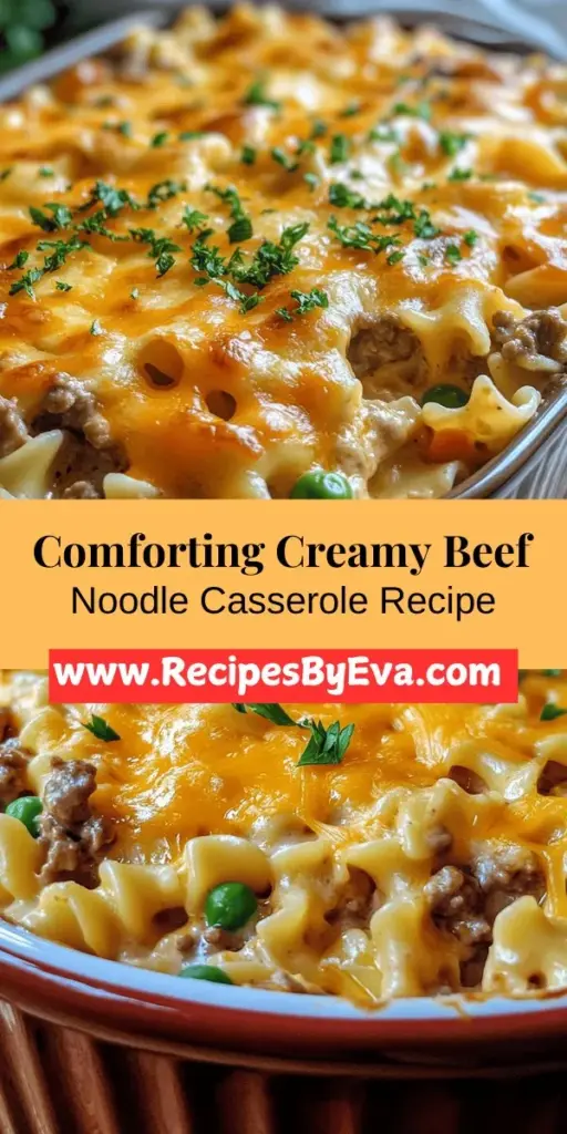 Discover the ultimate comfort food with this Quick and Easy Creamy Beef Noodle Casserole. Perfect for busy weeknights, this hearty dish combines tender egg noodles, savory ground beef, creamy sauces, and colorful vegetables, making it a family favorite. Learn about the key ingredients that elevate the flavors and provide essential nutrition, while following easy step-by-step instructions for a satisfying meal. Experience the warmth and joy of sharing this delightful casserole at your dinner table!