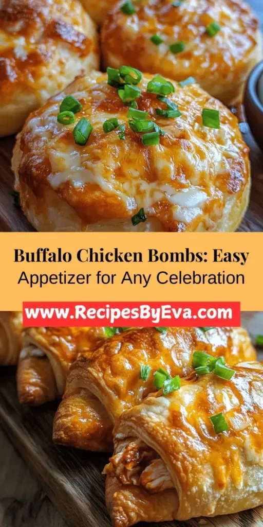 Dive into the delicious world of Buffalo Chicken Bombs with this easy and flavorful recipe! These bite-sized appetizers combine shredded chicken, creamy cheese, and spicy Buffalo sauce, all wrapped in flaky crescent dough. Perfect for game days, parties, or cozy nights at home, they offer a satisfying blend of taste and texture. Quick to prepare and sure to impress, Buffalo Chicken Bombs are a must-try treat that everyone will love!