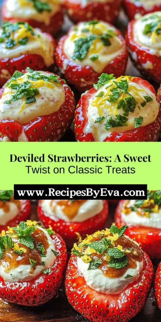 Discover the delicious world of deviled strawberries, a unique dessert that combines the sweetness of fresh strawberries with a rich cream cheese filling. This innovative treat is perfect for any occasion, from summer picnics to elegant dinner parties. Easy to prepare in advance, deviled strawberries can be customized with various flavors and toppings, ensuring they impress at every gathering. Elevate your dessert game with this refreshing twist on a classic concept!