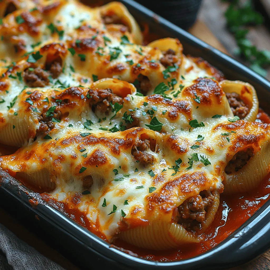 The Ultimate Cheesy Stuffed Shells with Savory Ground Beef is a classic comfort dish that brings warmth and satisfaction to the dinner table. Imagine a casserole brimming with juicy ground beef, creamy ricotta, and gooey mozzarella, enveloped in tender jumbo pasta shells and topped with rich marinara sauce. This dish is not just about flavors; it’s a celebration of textures and a nostalgic reminder of family gatherings where everyone comes together to enjoy a hearty meal.