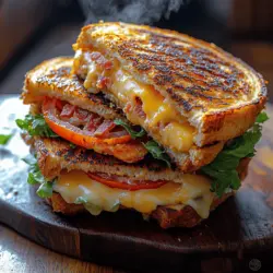 Grilled cheese sandwiches have long held a special place in the hearts—and stomachs—of families across the globe. This comfort food classic is often regarded as a nostalgic meal, evoking memories of childhood and simpler times. Its simplicity and versatility allow for endless variations, making it a beloved staple in many households. But while the traditional grilled cheese is undeniably delicious, there’s always room for creativity in the kitchen. Enter the Savory Grilled Cheese BLT—an innovative combination that fuses the best elements of a classic BLT (bacon, lettuce, and tomato) with the gooey, melty goodness of grilled cheese.