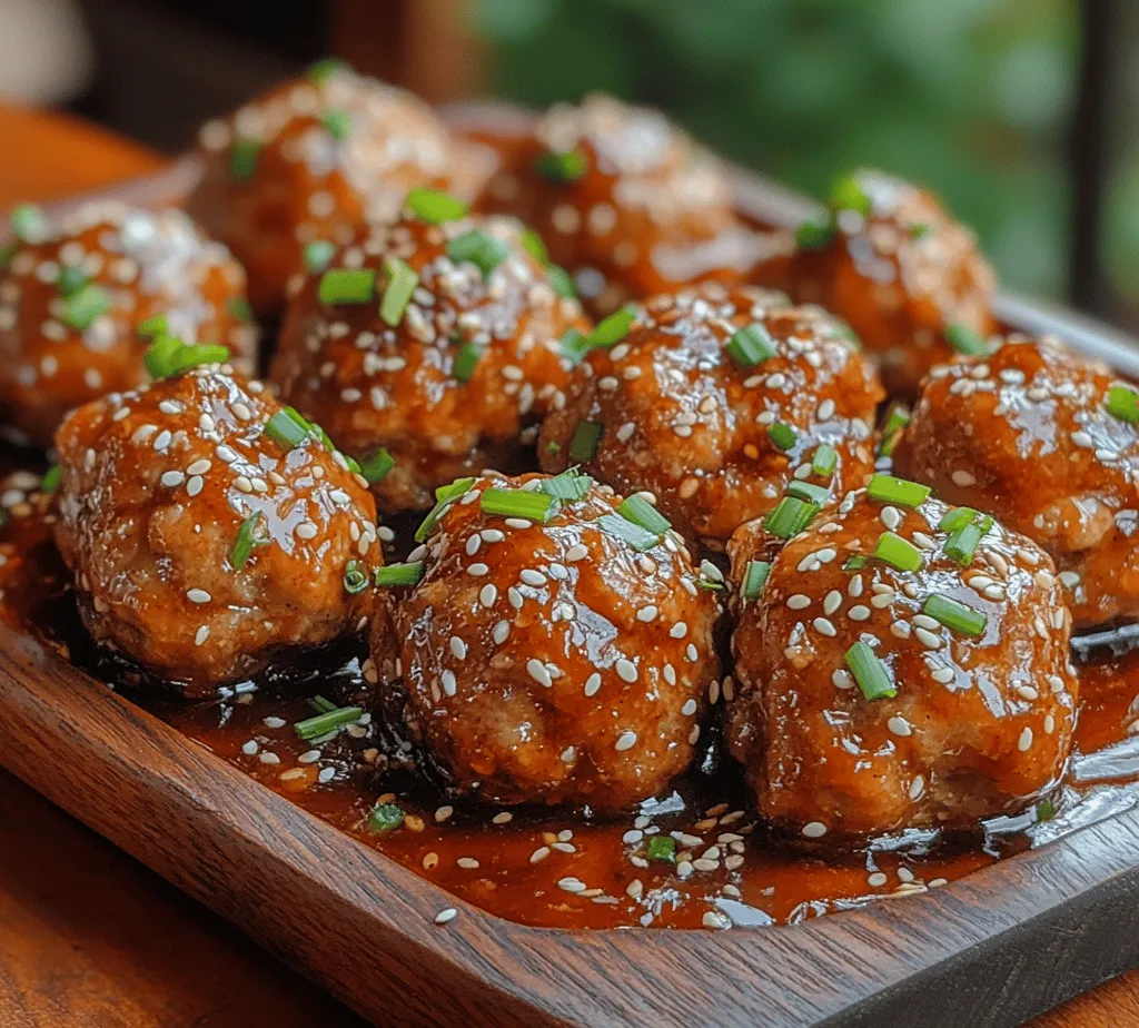 Welcome to the world of Sticky Sesame Ginger Meatballs, a dish that marries the principles of East Asian cuisine with a satisfying, hearty meal perfect for any occasion. This recipe draws inspiration from traditional Asian flavors, creating a fusion that is not only delicious but also easy to prepare. Imagine tender meatballs made from ground chicken or turkey, infused with aromatic spices and herbs, then coated in a sticky, sweet-savory sauce that will leave your taste buds dancing. Whether you’re planning a cozy family dinner or simply want to meal prep for the week, these meatballs will bring excitement to your table.